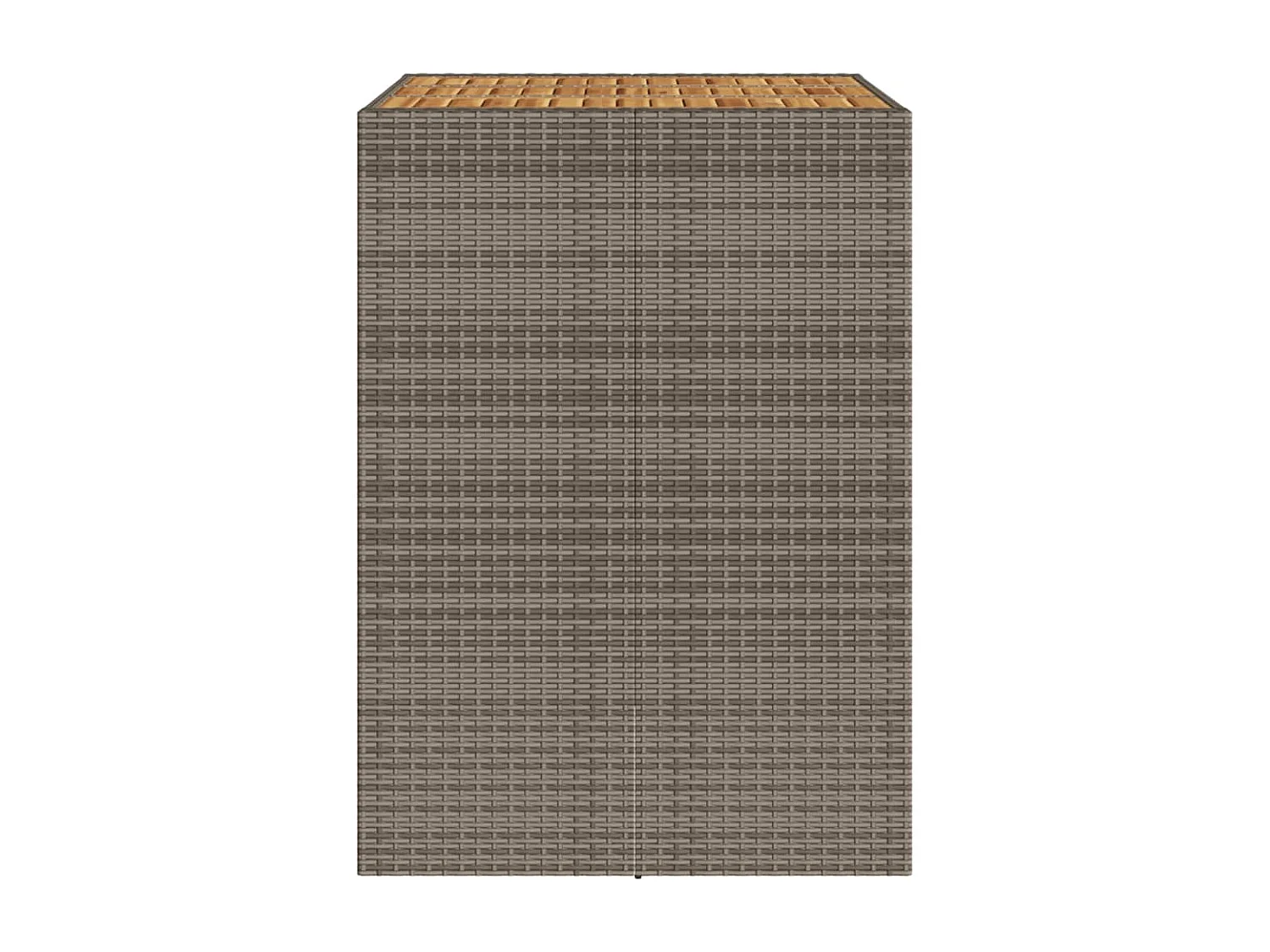Tuinbartafel acaciahouten blad 105x80x110 cm poly rattan grijs