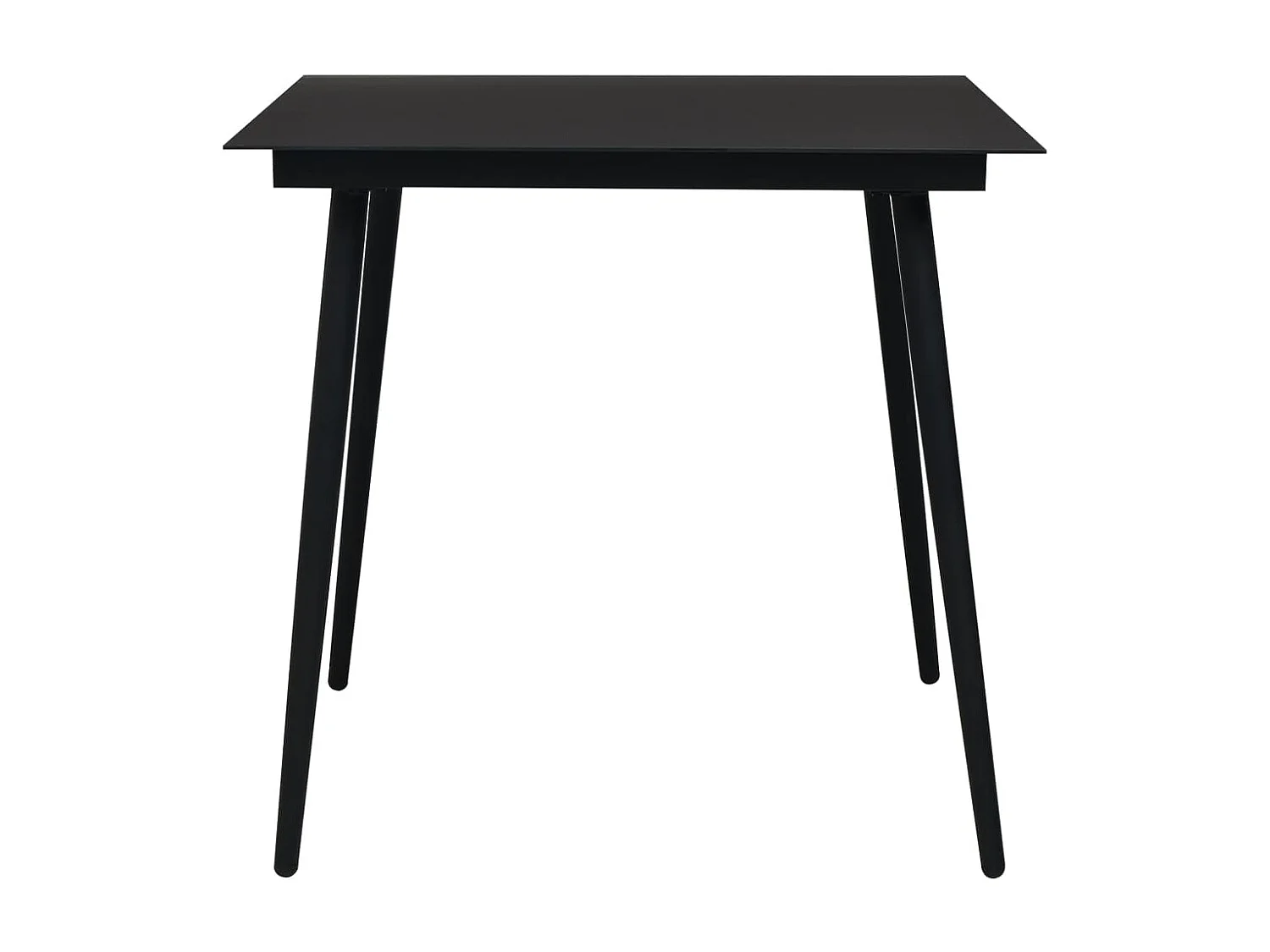 Table à dîner de jardin Noir 80x80x74 cm Acier et verre