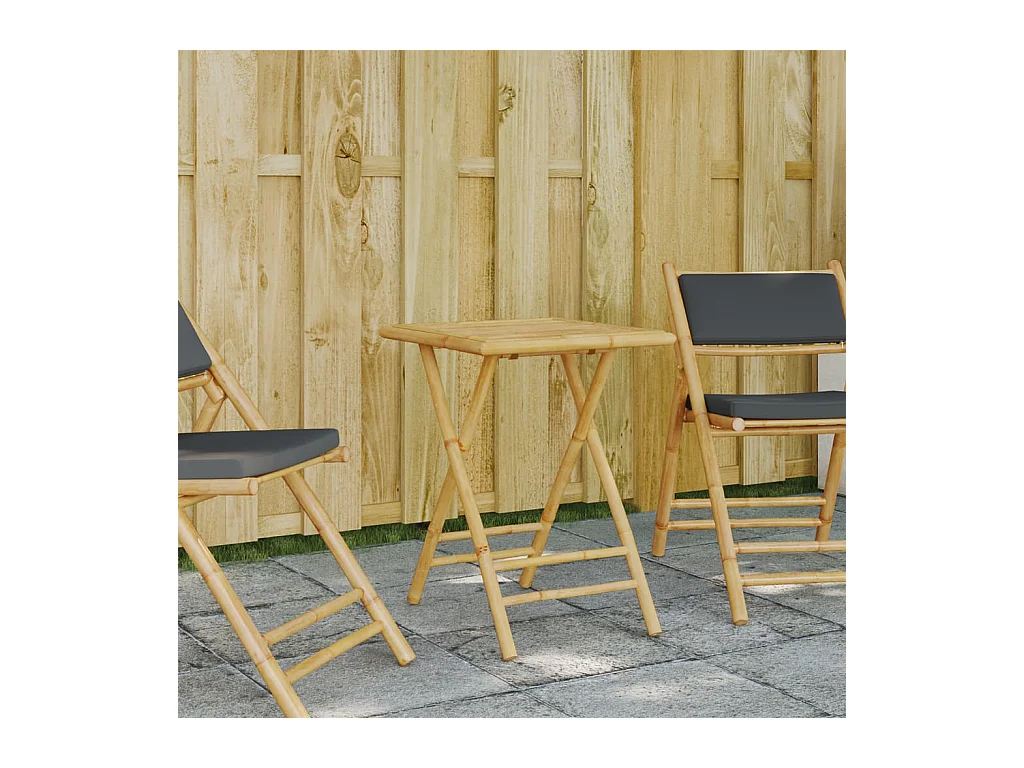Table de jardin pliable 55x55x75 cm bambou