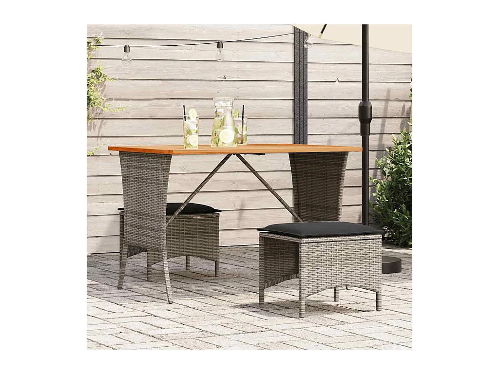 Table de jardin avec dessus en bois d'acacia gris 105x75x72 cm