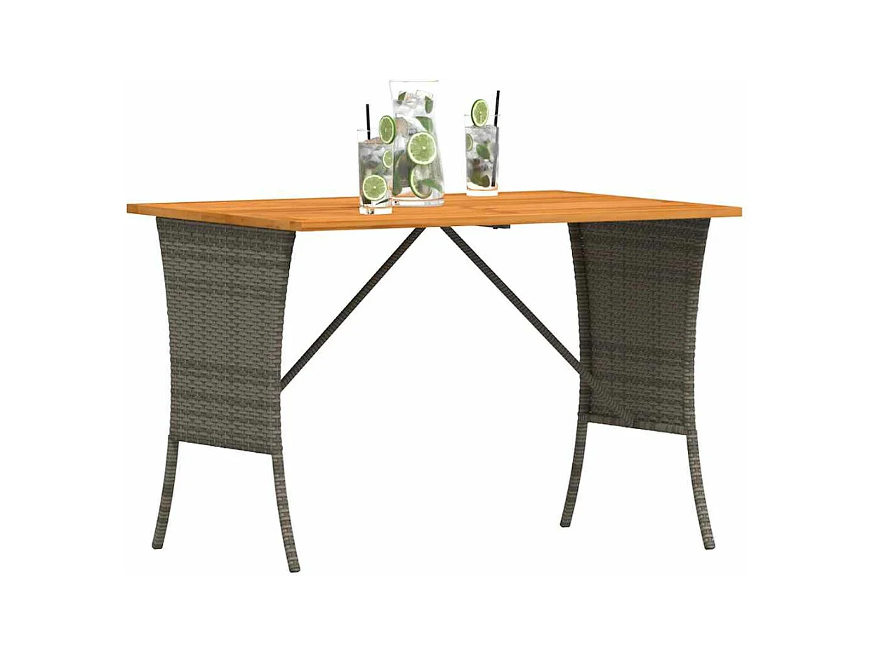 Table de jardin avec dessus en bois d'acacia gris 105x75x72 cm