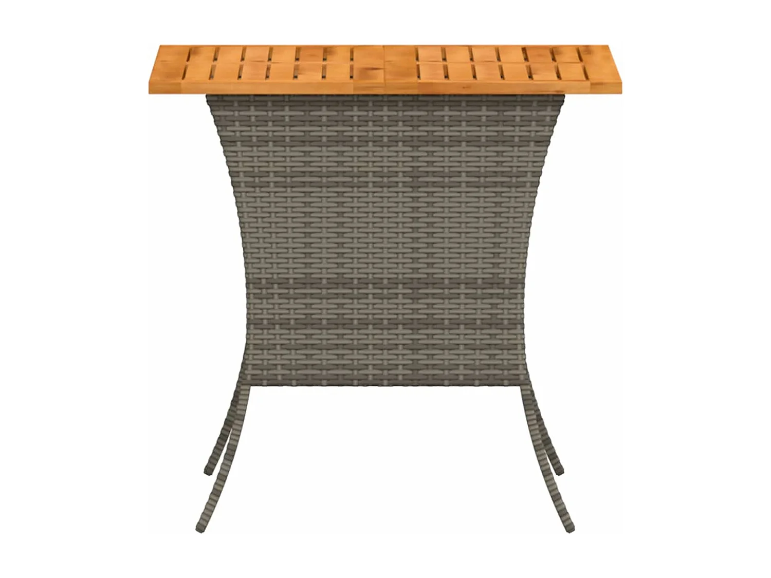 Mesa de jardín superficie de madera ratán PE gris 105x75x72 cm