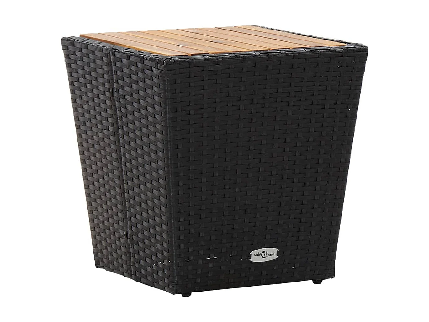 Mesa de centro ratán PE y madera maciza acacia 41,5x41,5x43 cm