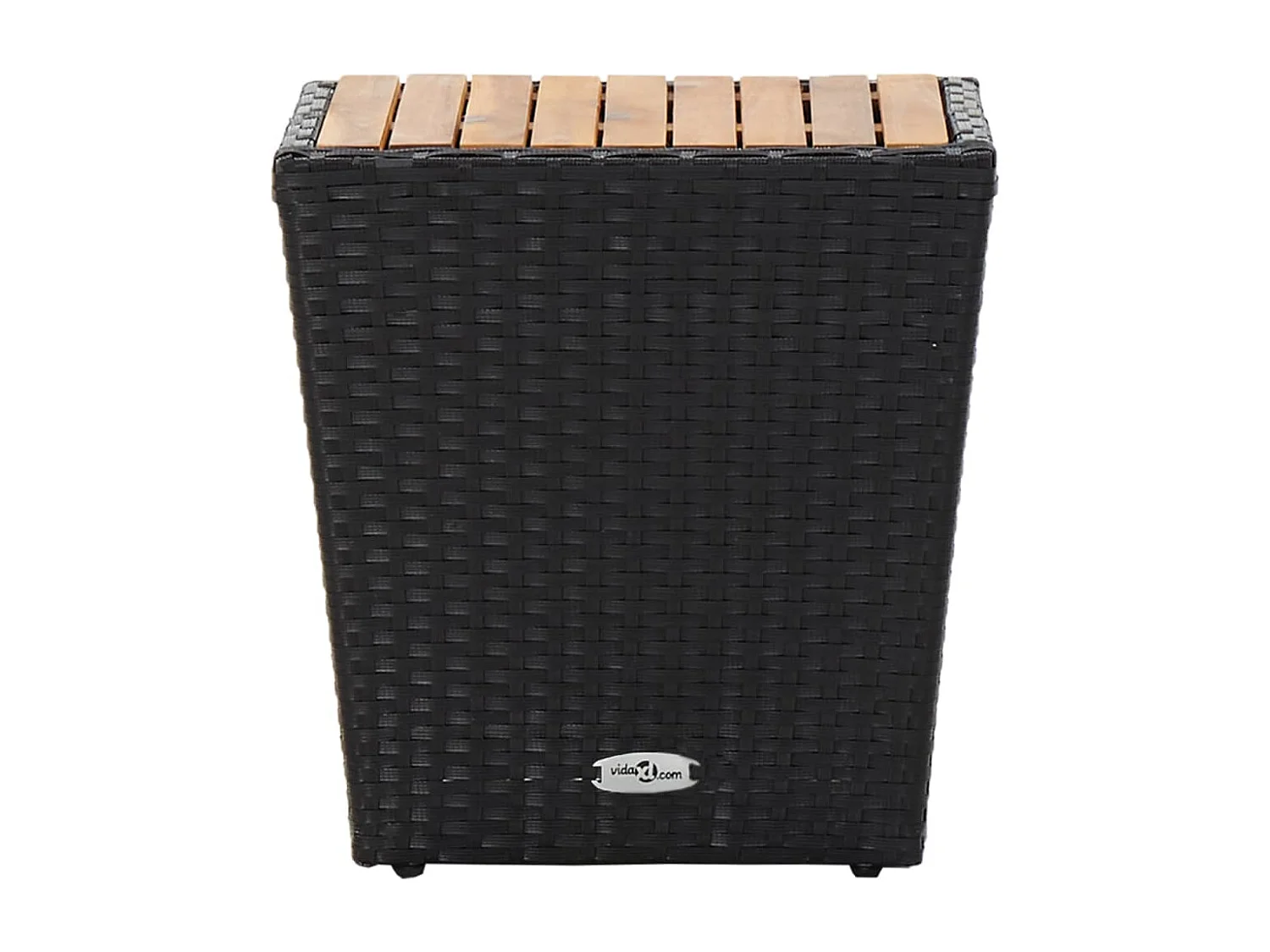 Mesa de centro ratán PE y madera maciza acacia 41,5x41,5x43 cm