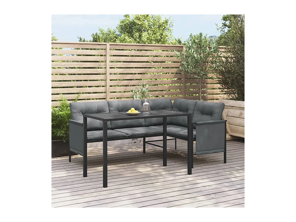 Tuintafel 110x54x70 cm staal antracietkleurig