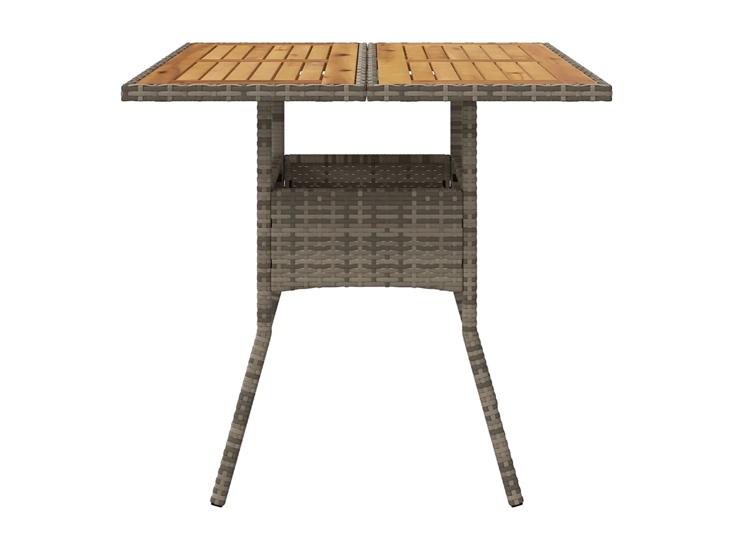 Table de jardin et dessus en bois d'acacia gris résine tressée