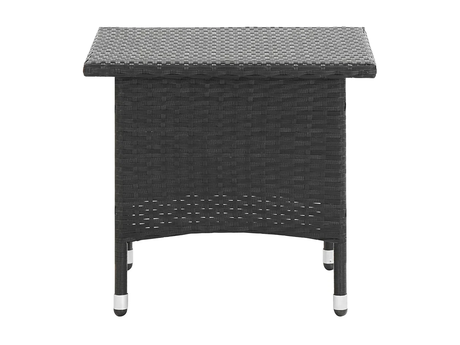 Table à thé Noir 50x50x47 cm Résine tressée