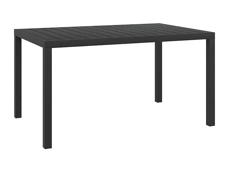 Table de jardin Noir 150 x 90 x 74 cm Aluminium et WPC