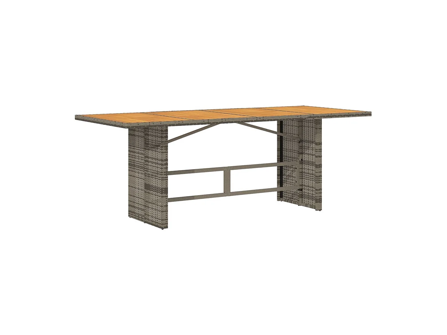 Table de jardin et dessus en bois d'acacia gris résine tressée