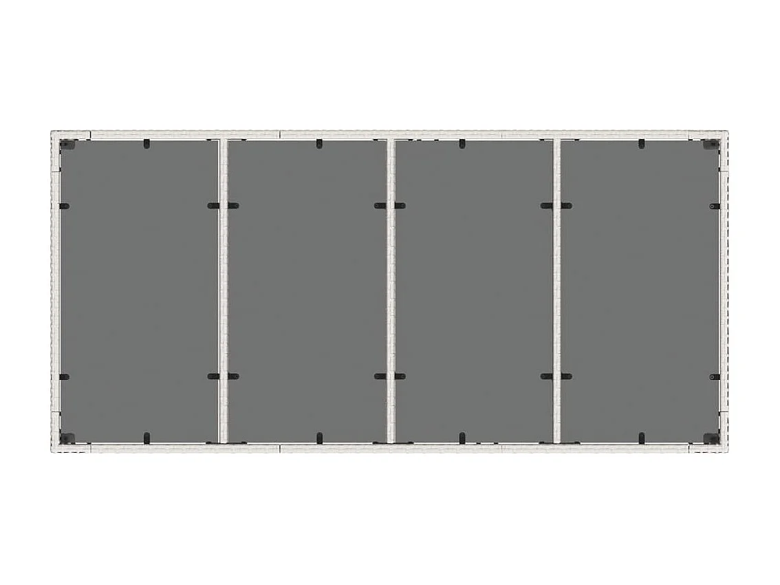 Table de jardin avec dessus en verre blanc résine tressée