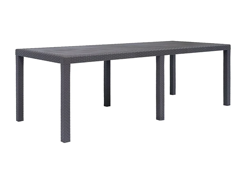 Table de jardin Marron 220x90x72 cm Plastique Aspect de rotin