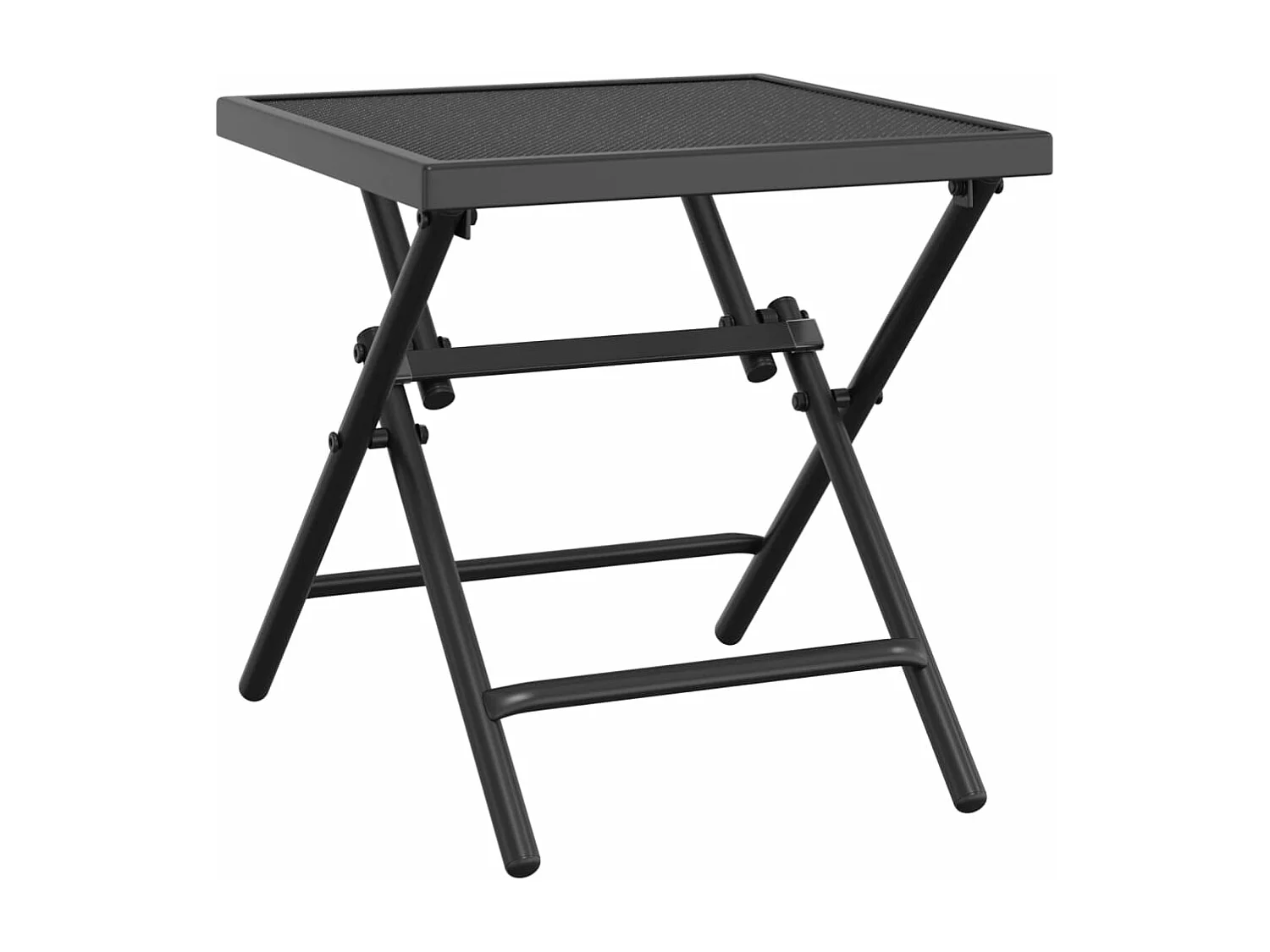Mesa de jardín plegable malla acero gris antracita 38x38x38 cm
