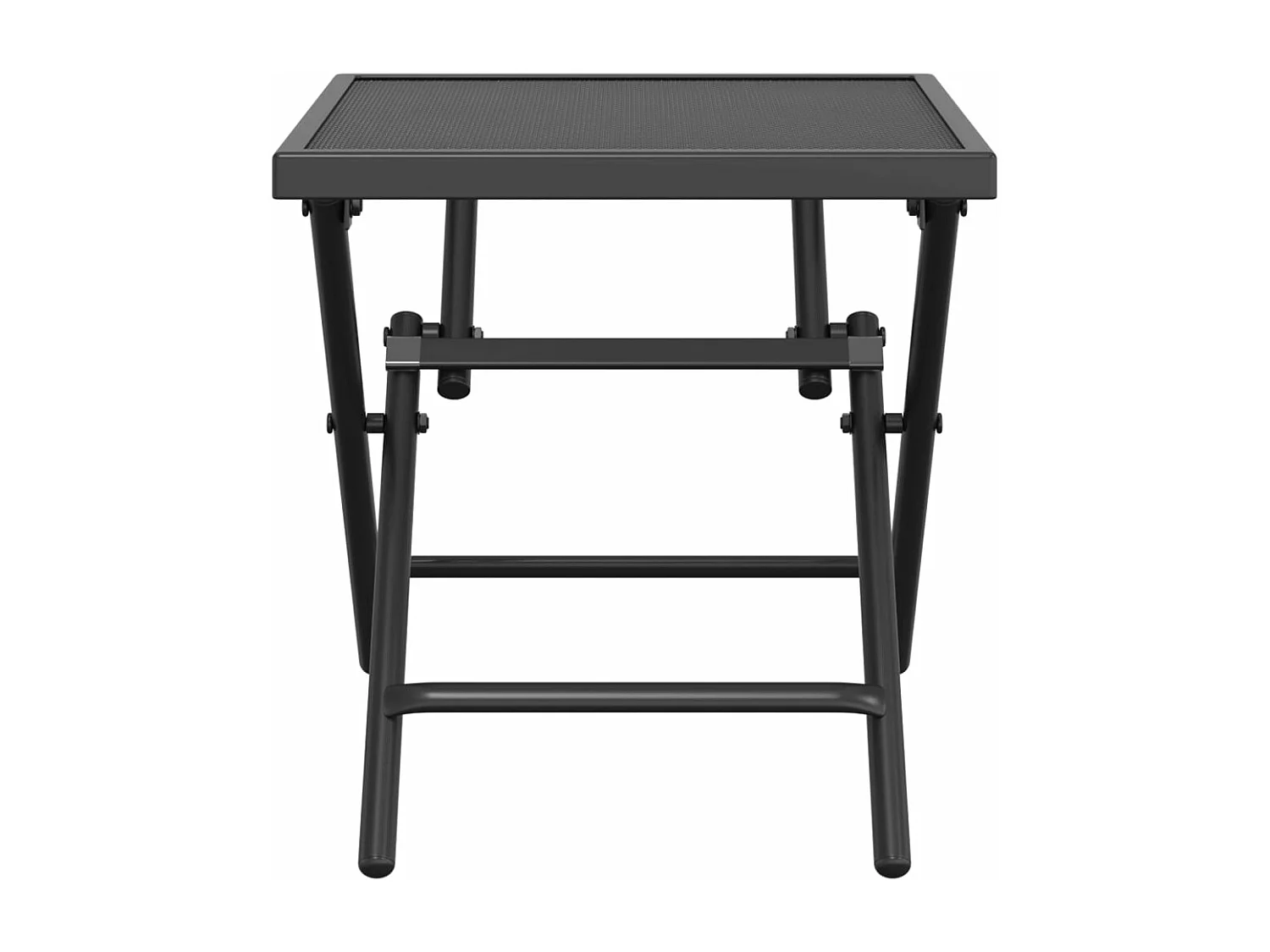 Mesa de jardín plegable malla acero gris antracita 38x38x38 cm