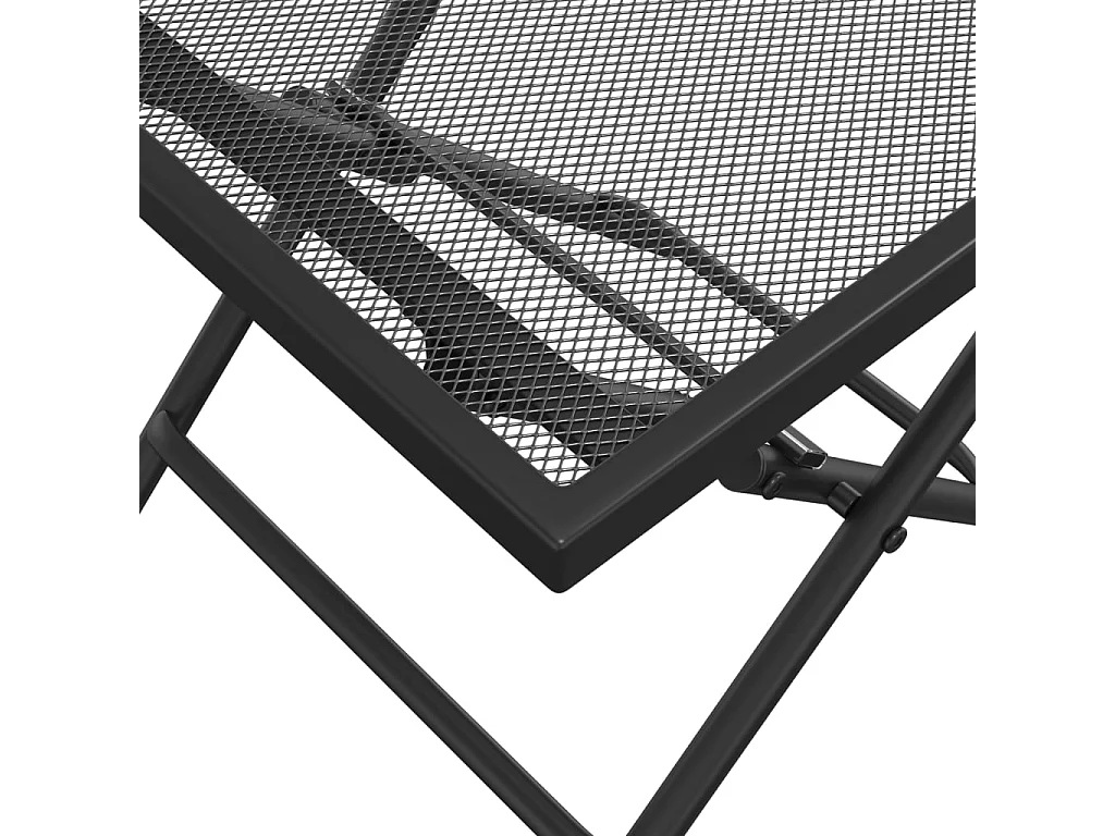 Mesa de jardín plegable malla acero gris antracita 38x38x38 cm