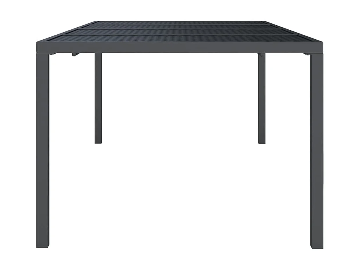 Table de jardin anthracite 200x100x72 cm acier