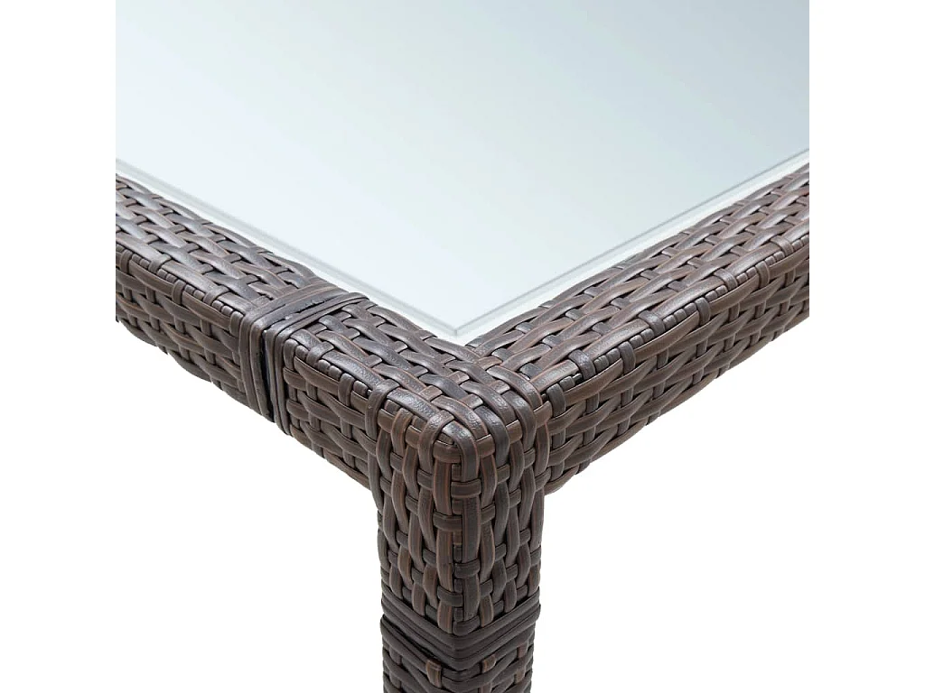 Table à dîner d'extérieur Marron 200x150x74 cm Résine tressée