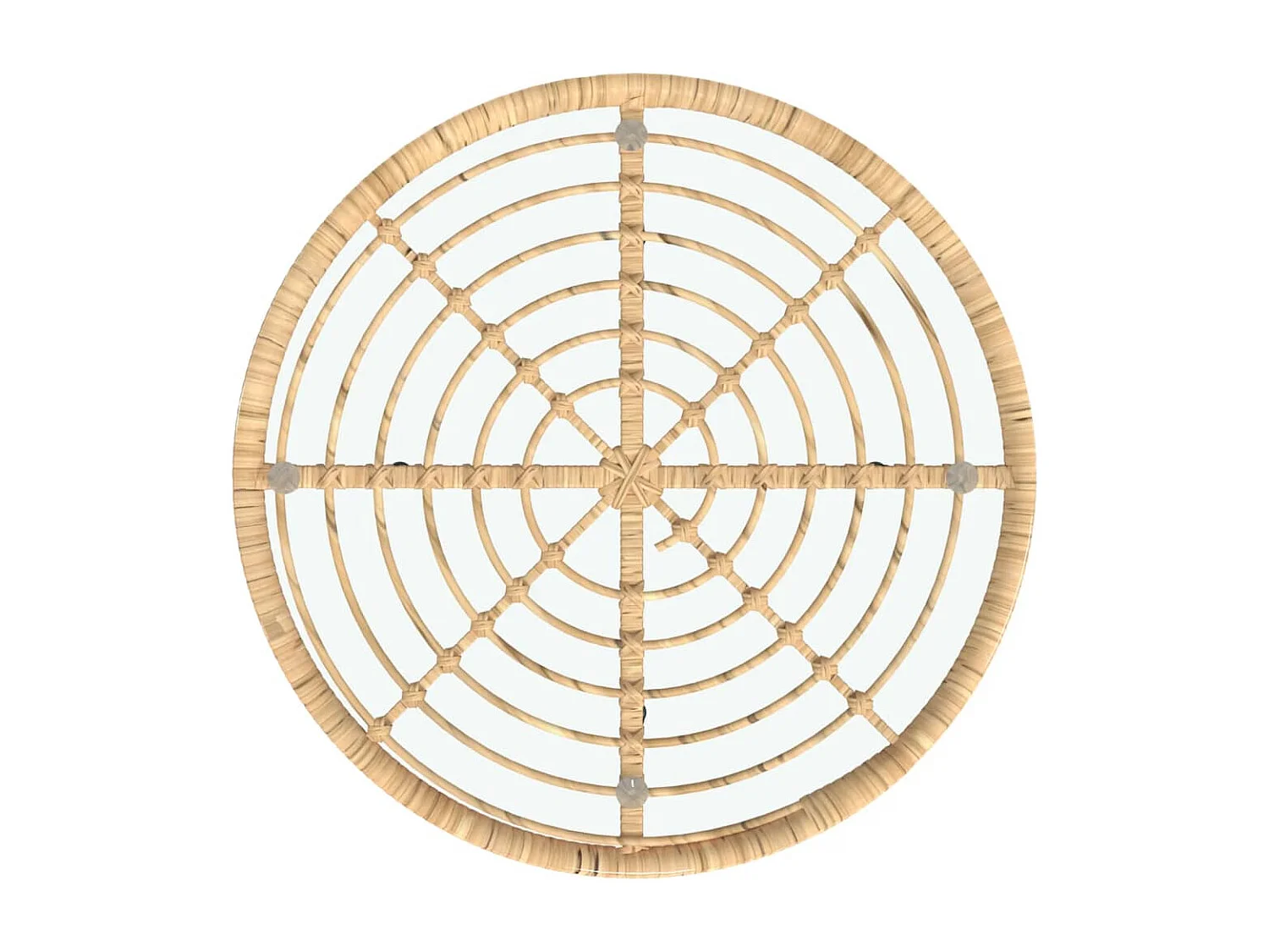 Eettafel Ø80 cm gehard glas en staal