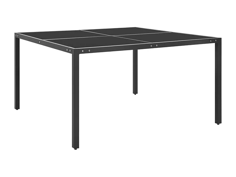 Mesa de jardín de acero y vidrio antracita 130x130x72 cm