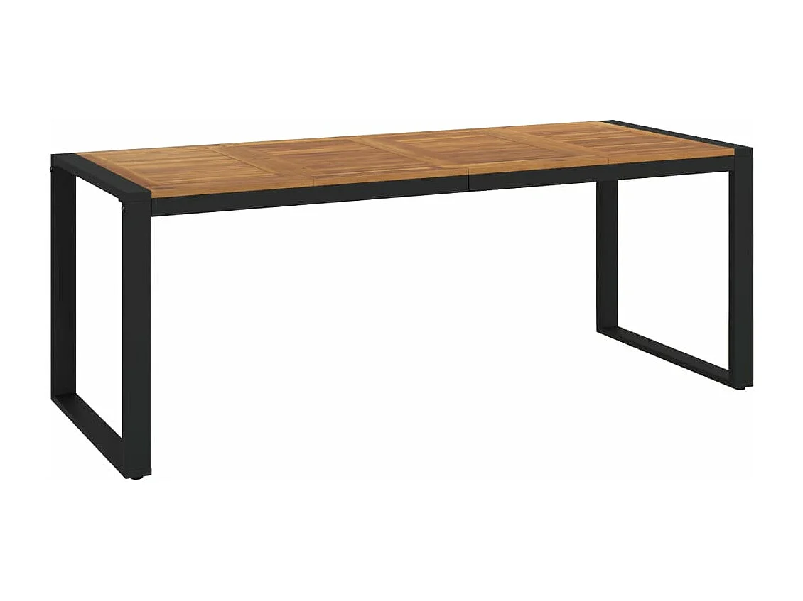 Table de jardin et pieds en forme de U 200x90x75 cm bois acacia