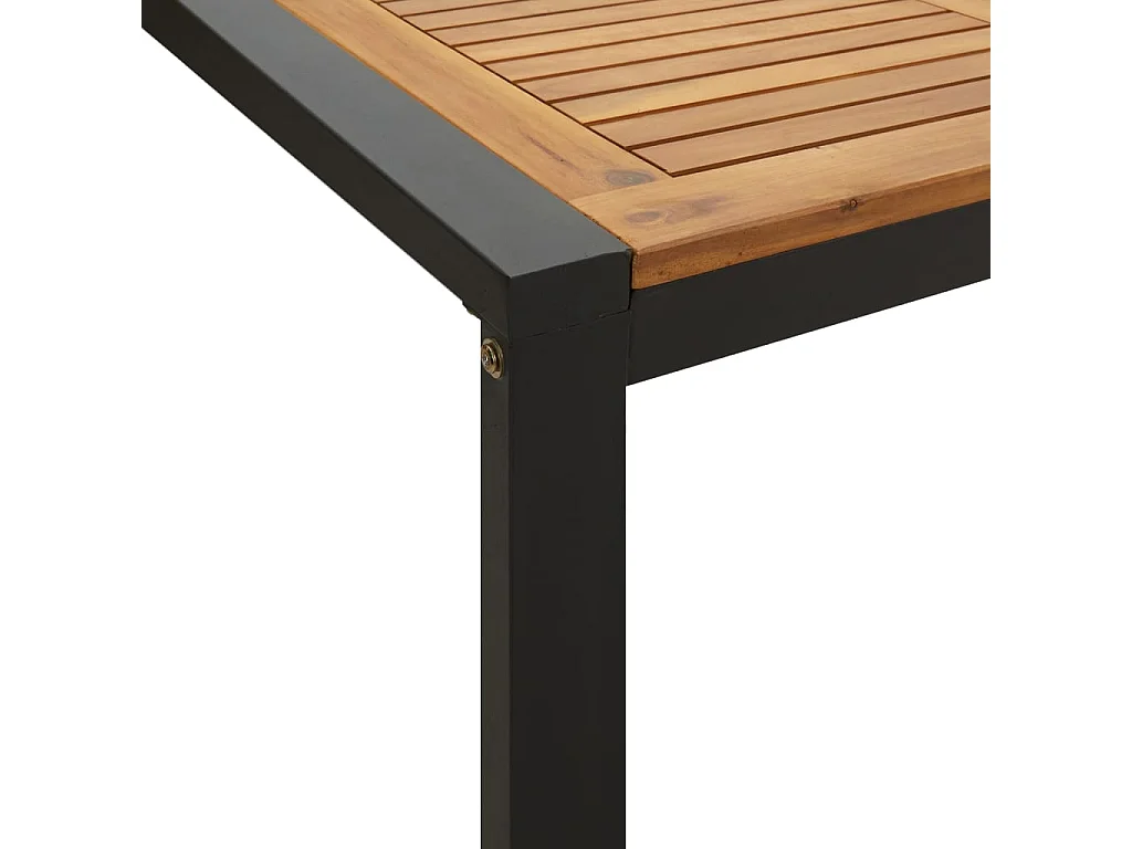 Table de jardin et pieds en forme de U 200x90x75 cm bois acacia