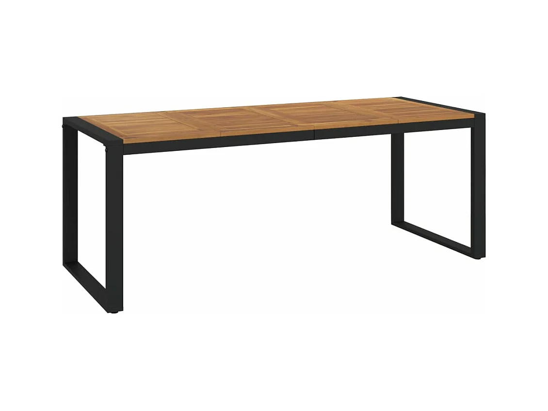 Table de jardin et pieds en forme de U 200x90x75 cm bois acacia