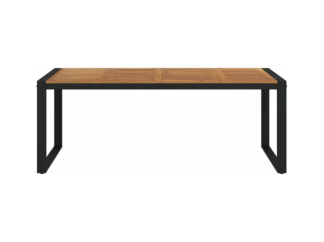 Table de jardin et pieds en forme de U 200x90x75 cm bois acacia