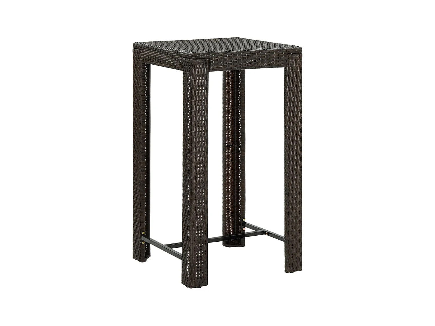 Table de bar de jardin Marron 60,5x60,5x110,5 cm Résine tressée