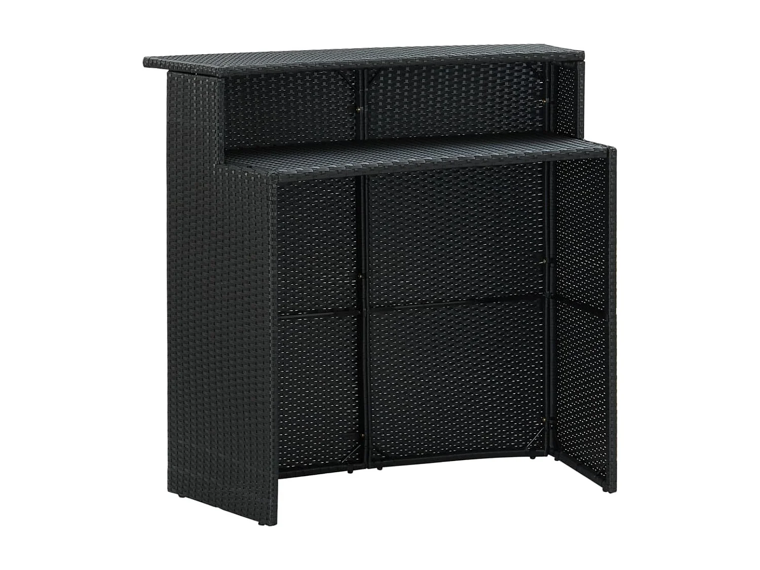 Tuinbartafel 120x55x110 cm poly rattan zwart