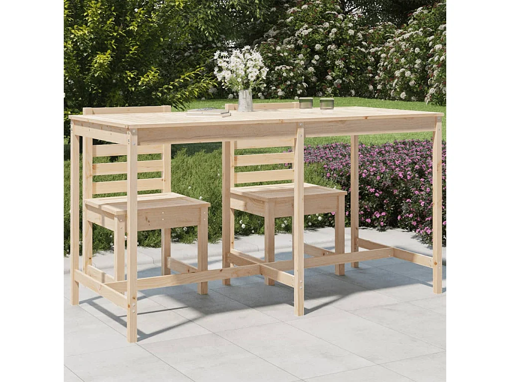 Table de jardin 203,5x90x110 cm bois massif de pin