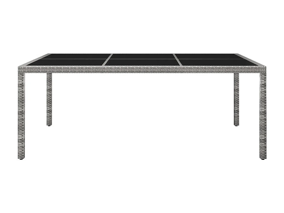 Table à dîner d'extérieur Gris 200x150x74 cm Résine tressée