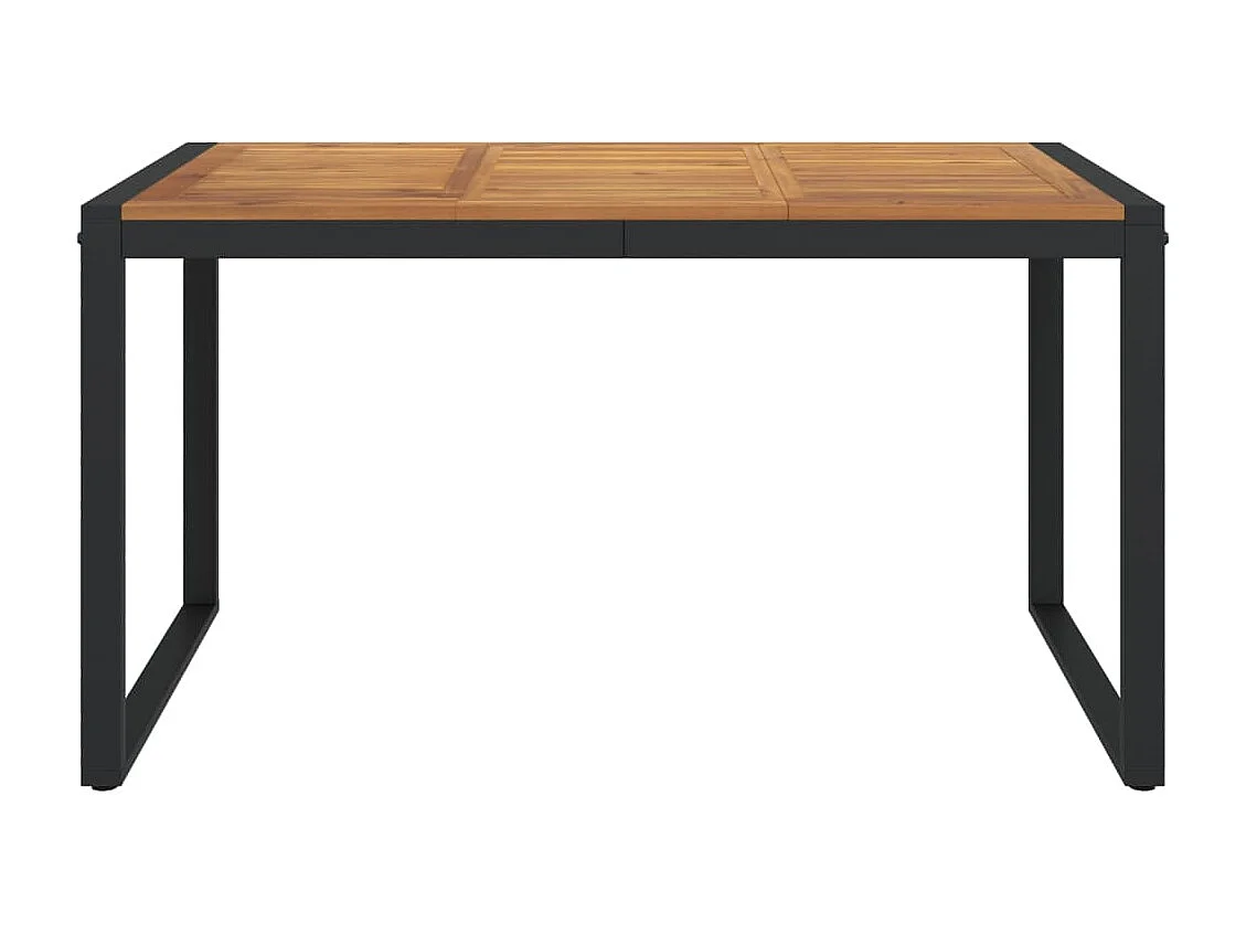 Table de jardin et pieds en forme de U 140x80x75 cm bois acacia