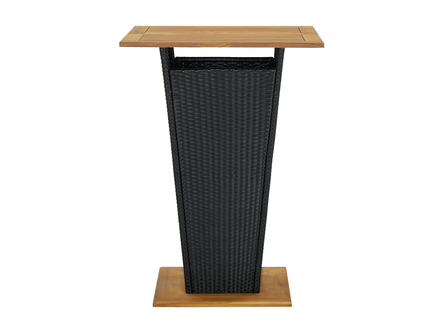 Mesa de bar 80x80x110 cm vime PE e acácia maciça preto