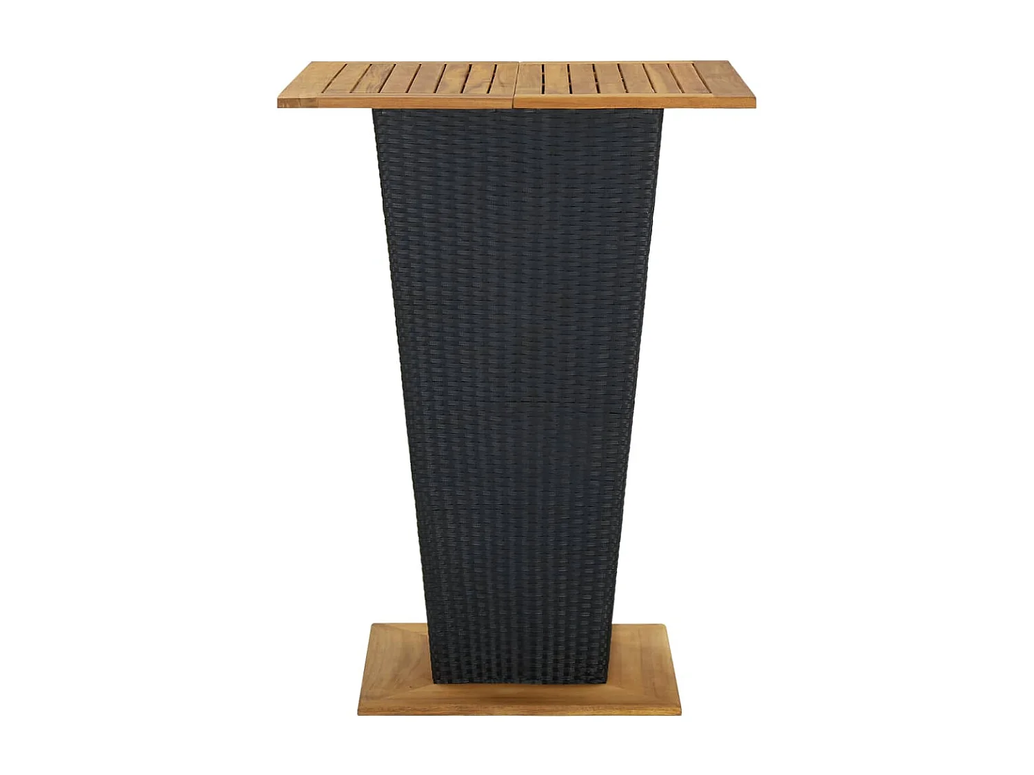 Mesa de bar 80x80x110 cm vime PE e acácia maciça preto
