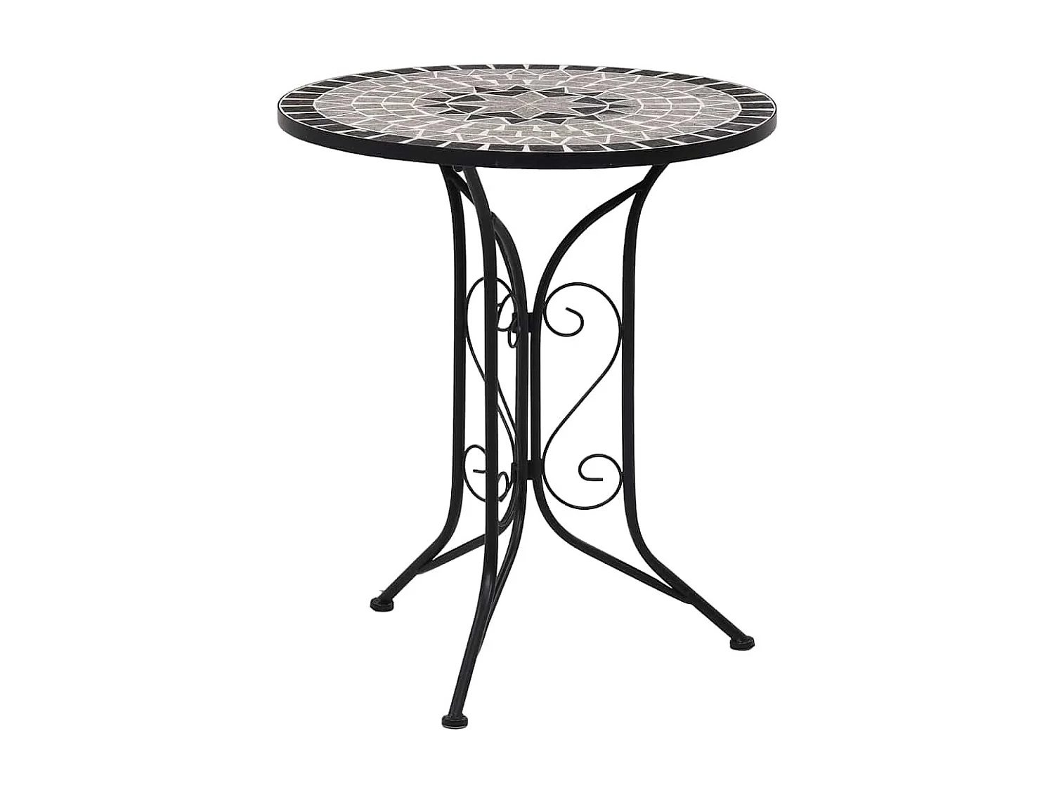 Mesa bistro de mosaico cerámica gris 61 cm