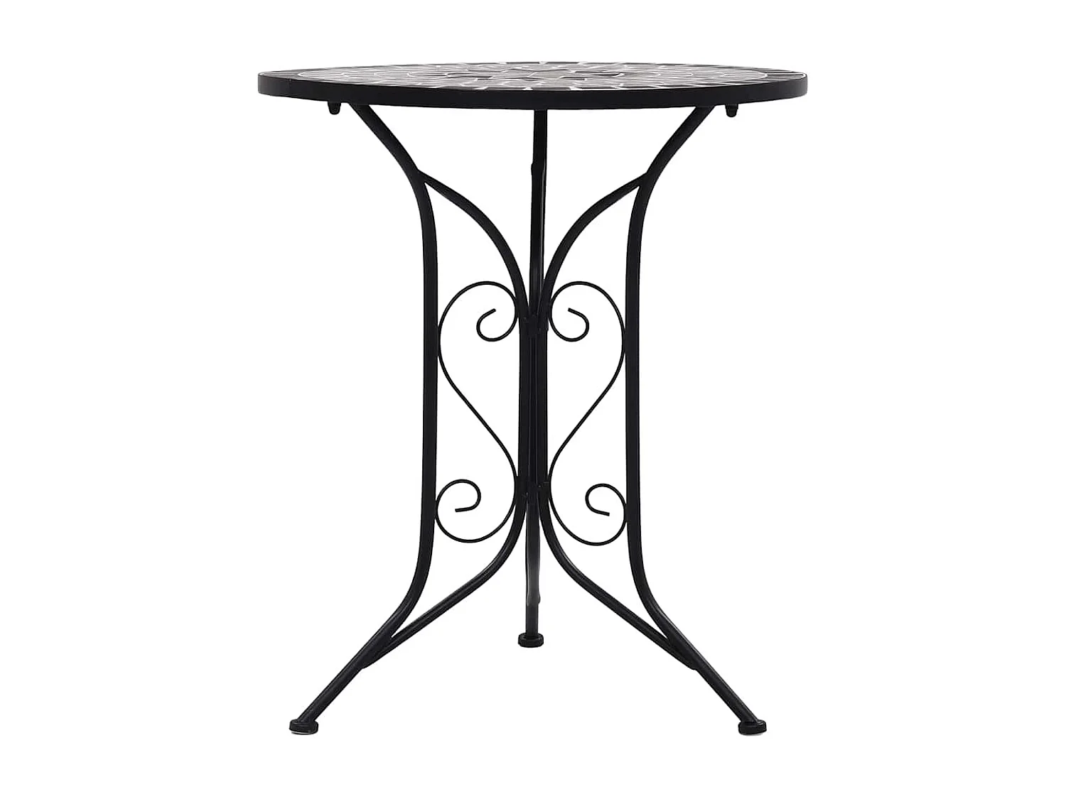 Mesa bistrô em mosaico 61 cm cerâmica cinzento