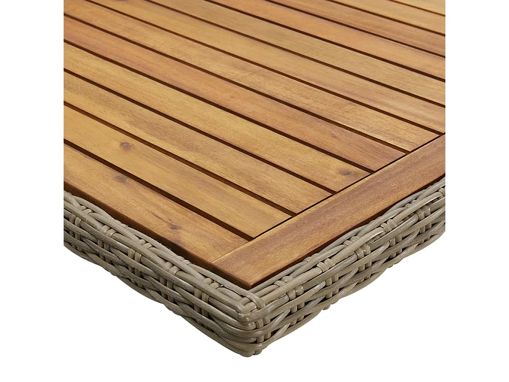 Table à dîner de jardin Marron 200x100x74 cm Résine tressée