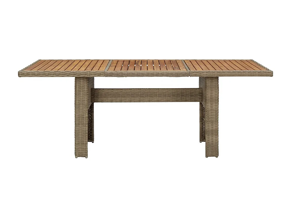 Mesa de comedor de jardín ratán sintético marrón 200x100x74 cm