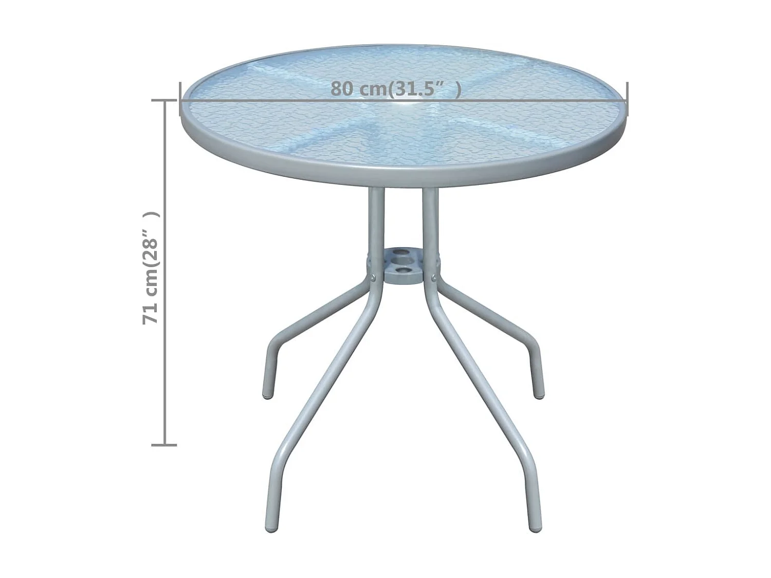 Table de bistro Gris 80x71 cm Acier