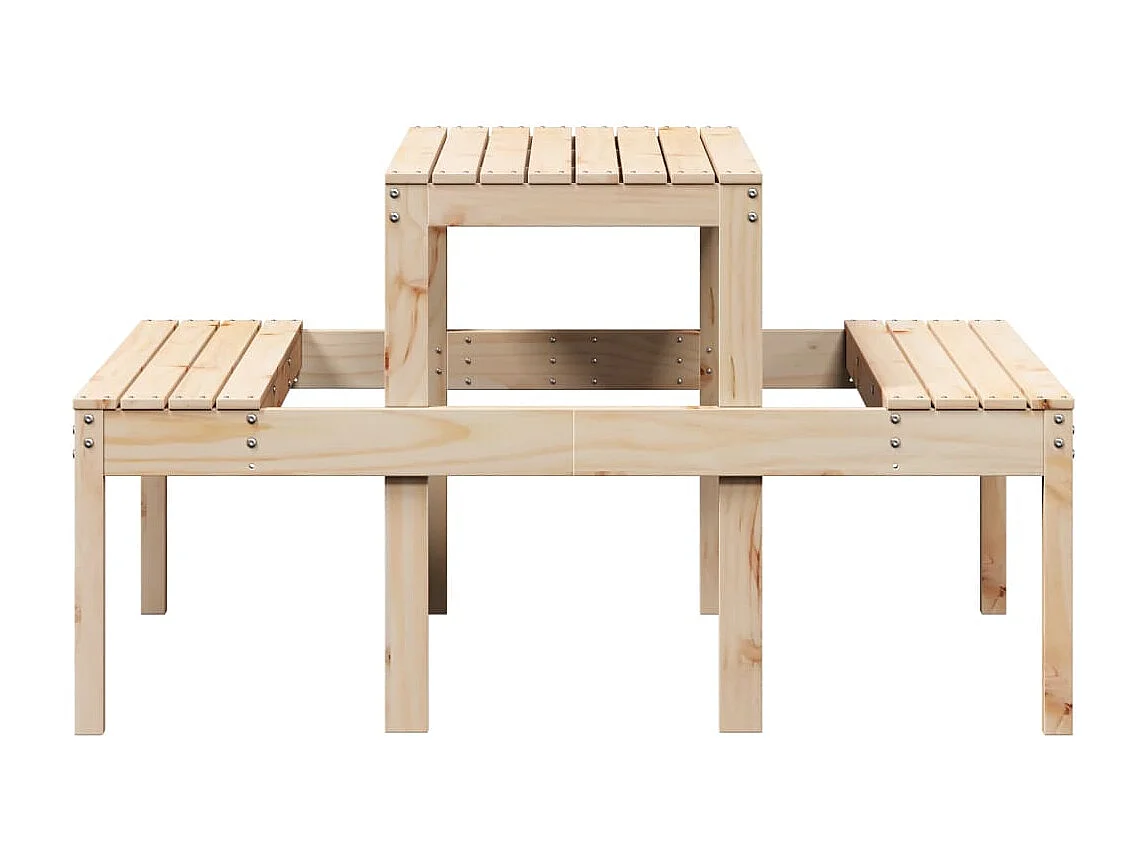 Mesa de picnic madera maciza de pino 110x134x75 cm