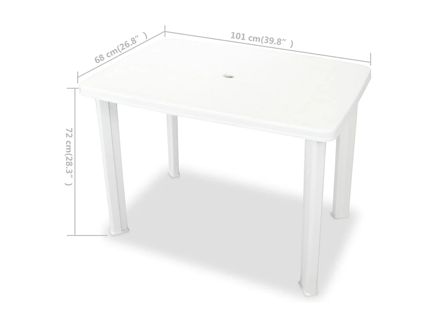 Table de jardin Blanc 101 x 68 x 72 cm Plastique