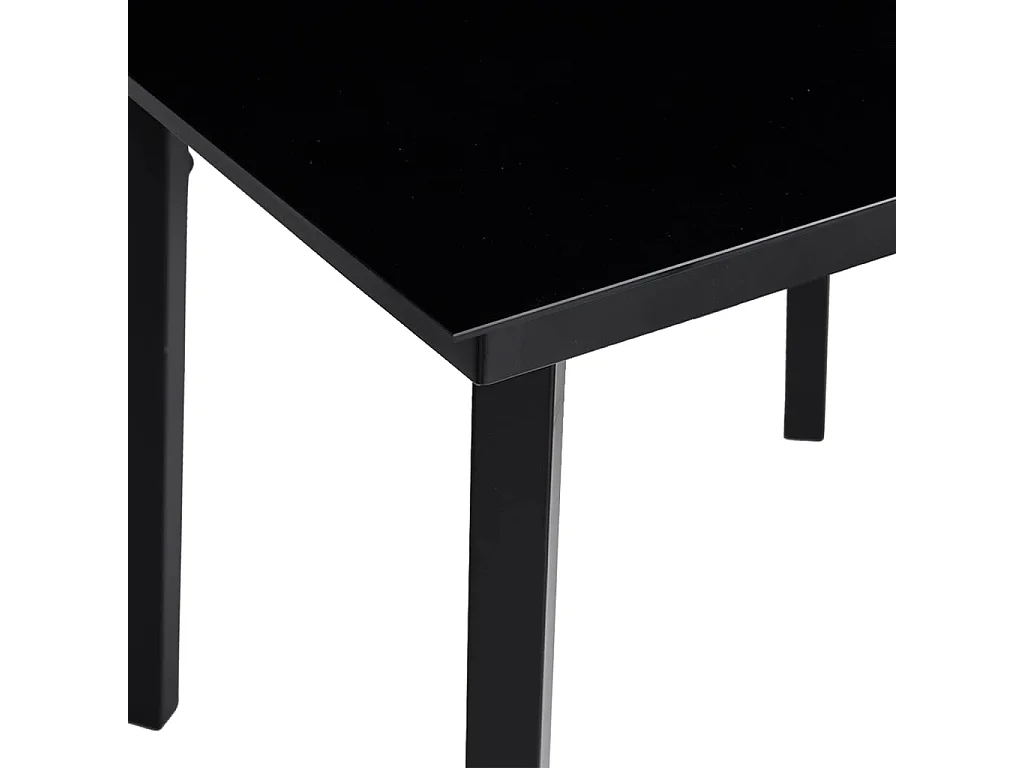 Mesa de jantar para jardim 200x100x74 cm aço e vidro preto