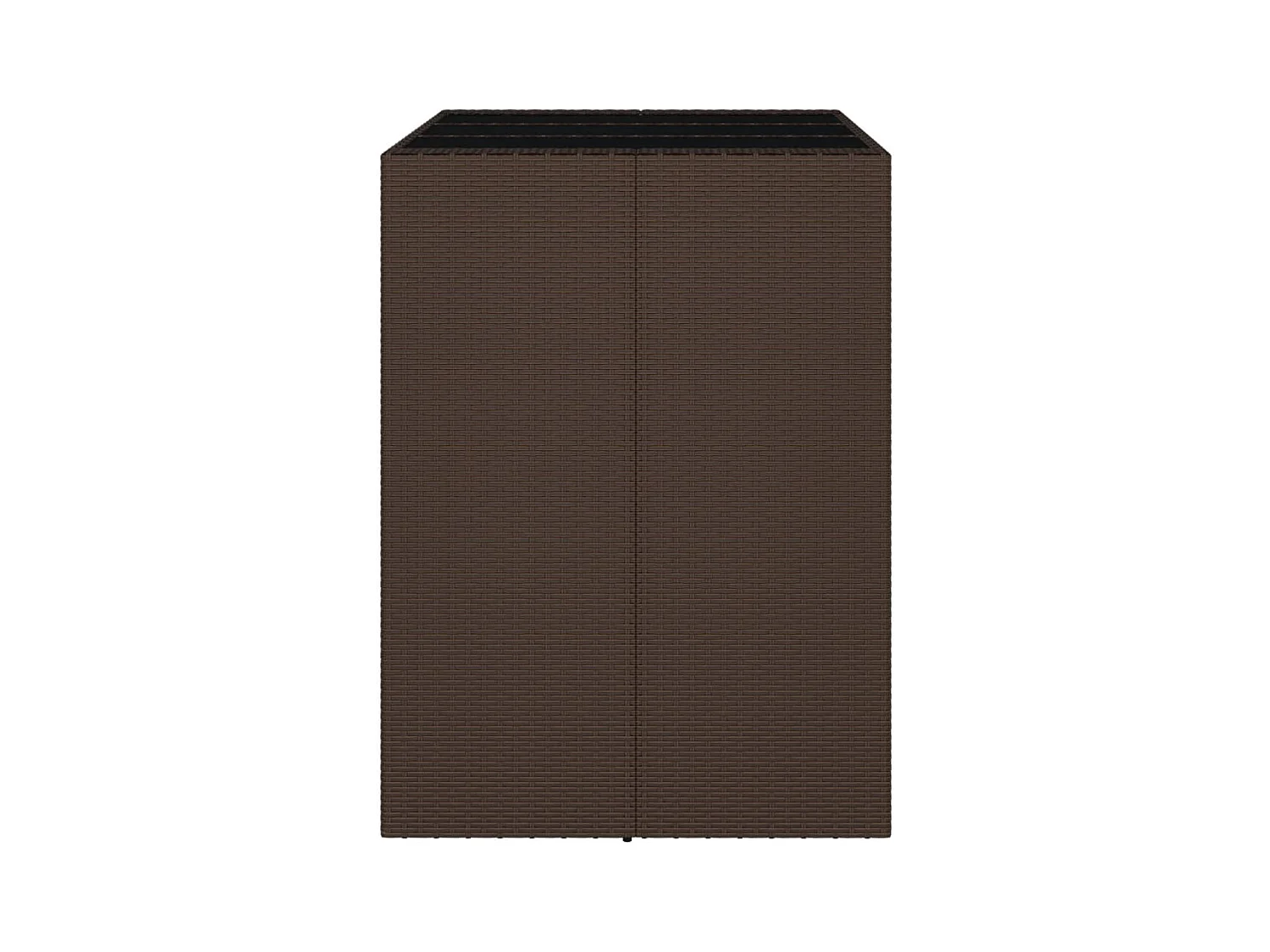 Table de bar et dessus en verre marron 105x80x110 cm poly rotin