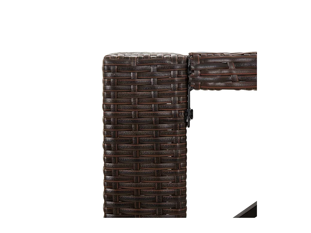 Table de bar et dessus en verre marron 105x80x110 cm poly rotin