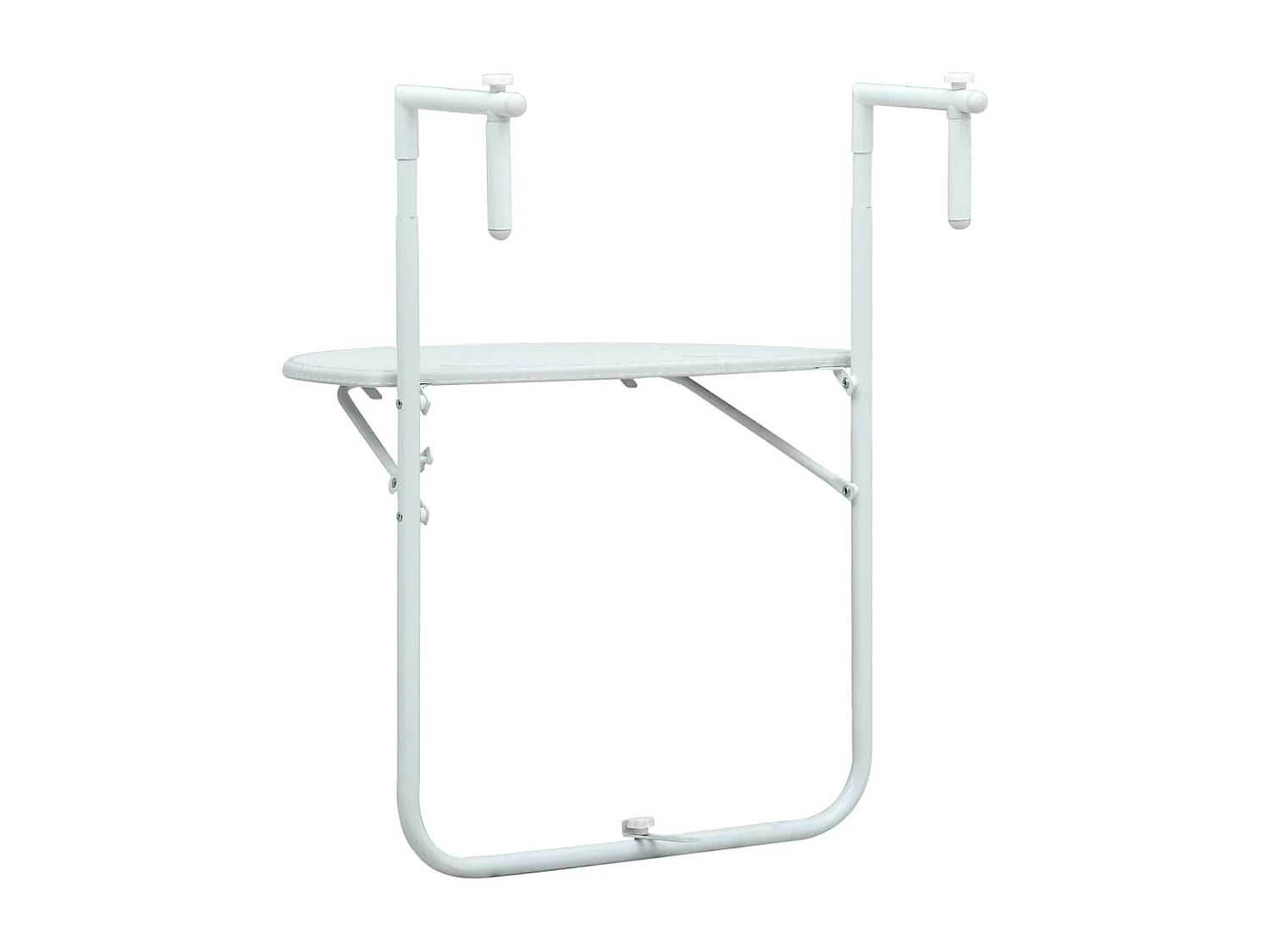Table de balcon Blanc 60x64x83,5 cm Plastique Aspect de rotin