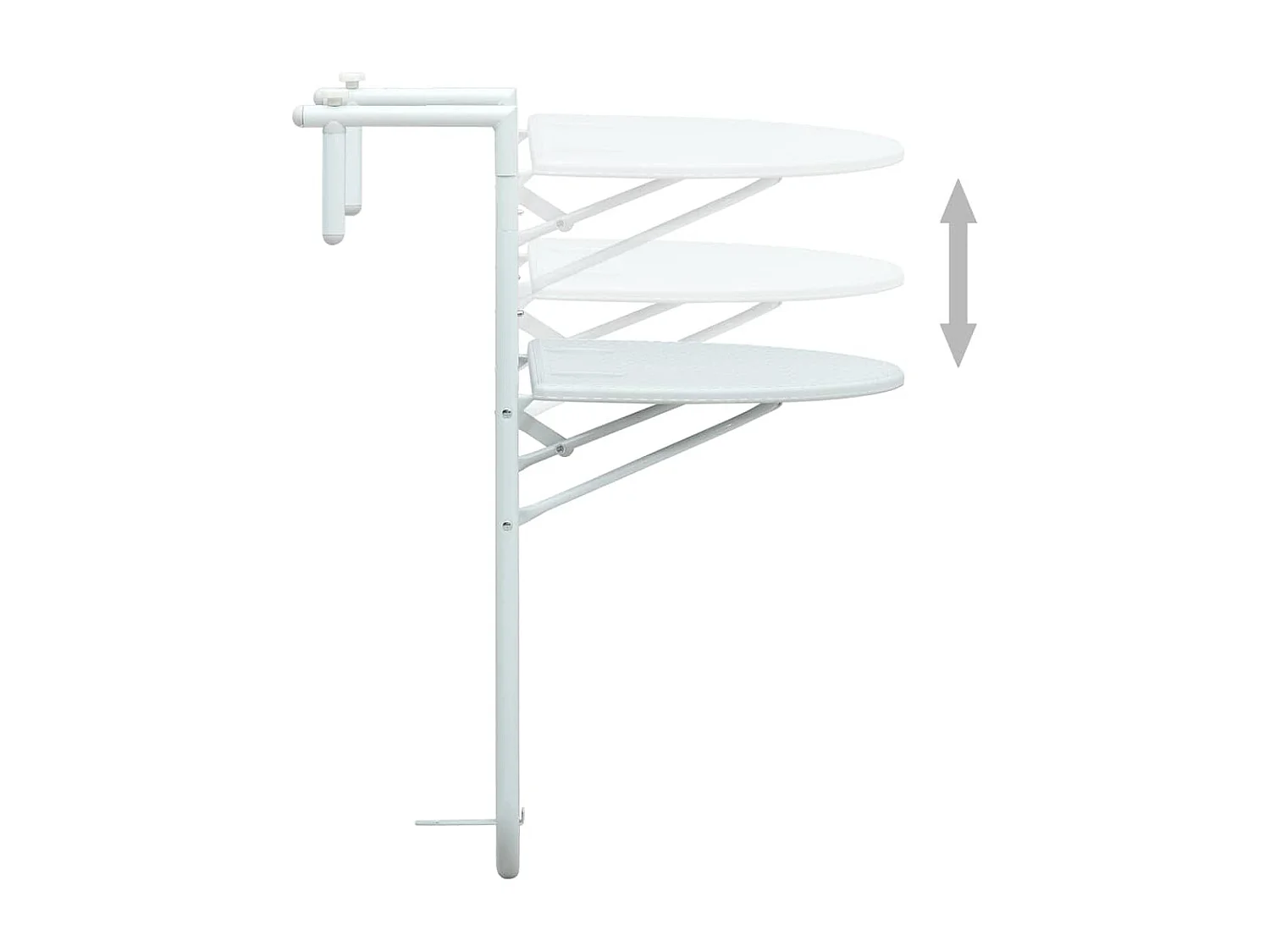Table de balcon Blanc 60x64x83,5 cm Plastique Aspect de rotin