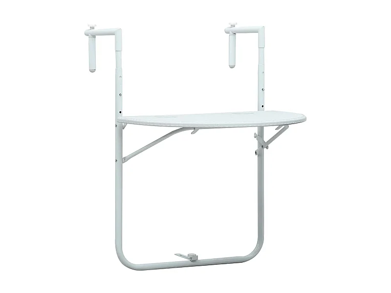Table de balcon Blanc 60x64x83,5 cm Plastique Aspect de rotin