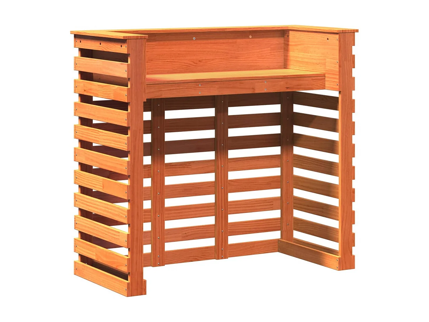 Table de bar d'extérieur cire marron bois massif de pin