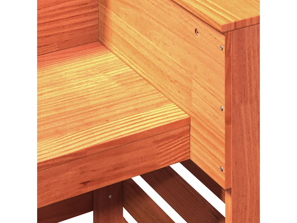 Table de bar d'extérieur cire marron bois massif de pin