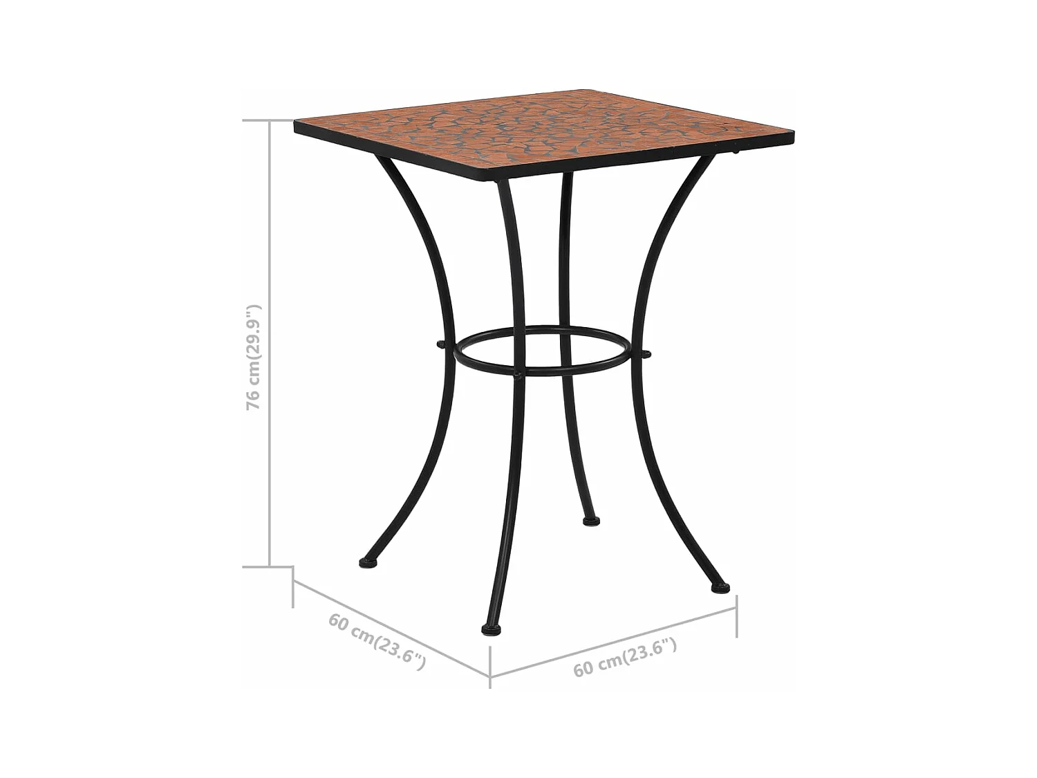 Table de bistro mosaïque Terre cuite 60 cm  Céramique