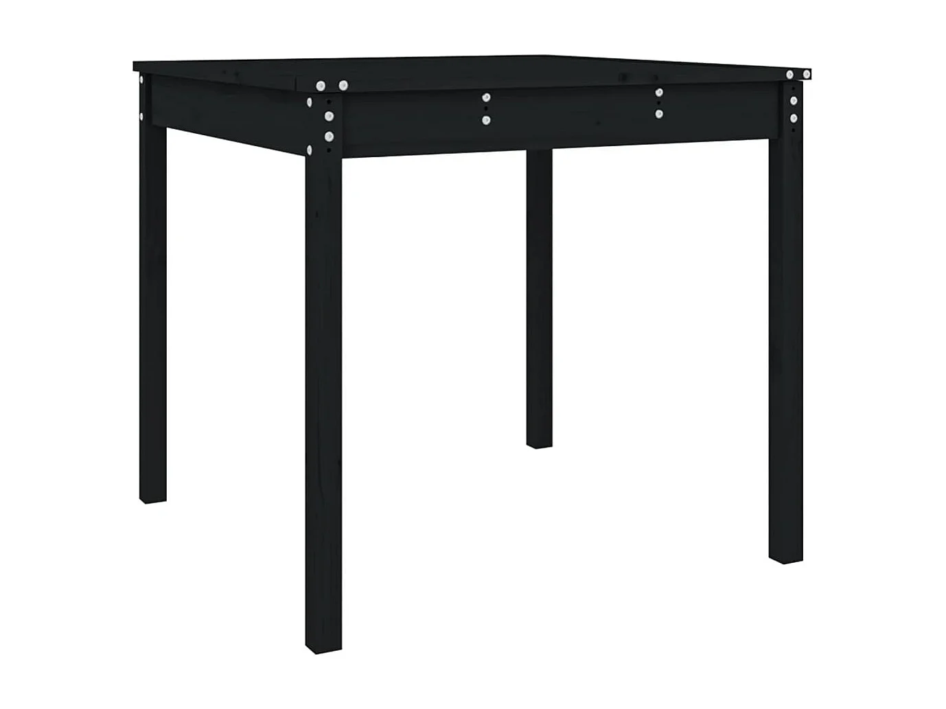 Mesa de jardim 82,5x82,5x76 cm madeira de pinho maciça preto